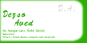 dezso aved business card